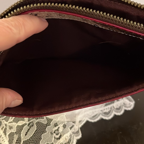 COACH LARGE CLUTCH WRISTLET BROWN - Picture 7 of 9